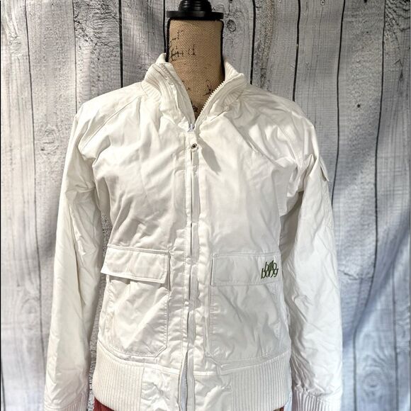 Billabong Collab with Live Fast Dark Feminine Collection White Bomber Jacket